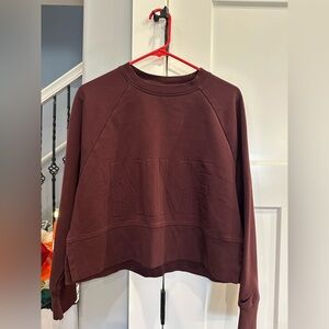 Nike Women's Dark Brown Cropped Sweatshirt